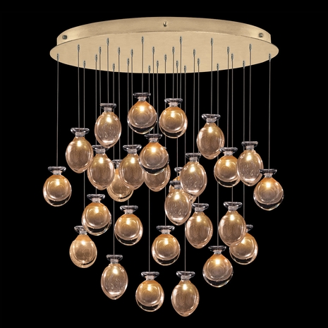 100024-24ST Fine Art Lamps Essence 32"W Round Pendant with Gold Finish
