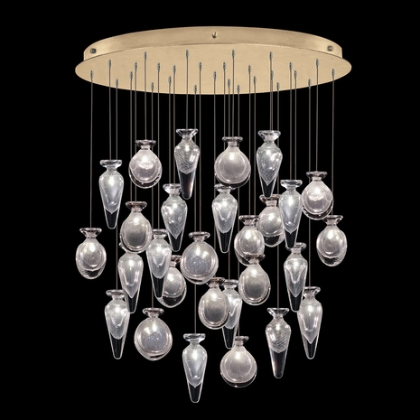 100024-25ST Fine Art Lamps Essence 32"W Round Pendant with Gold Finish
