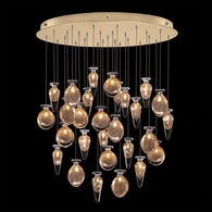 100024-26ST Fine Art Lamps Essence 32"W Round Pendant with Gold Finish