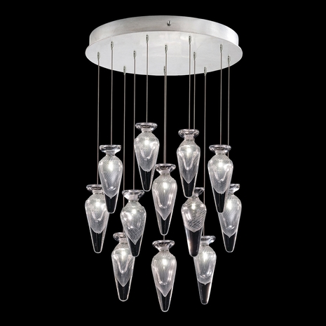 100029-11ST Fine Art Lamps Essence 21"W Round Pendant with Silver Finish