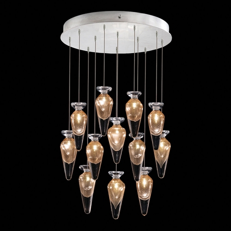 100029-12ST Fine Art Lamps Essence 21"W Round Pendant with Silver Finish
