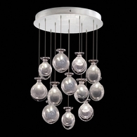 100029-13ST Fine Art Lamps Essence 21"W Round Pendant with Silver Finish