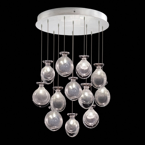100029-13ST Fine Art Lamps Essence 21"W Round Pendant with Silver Finish