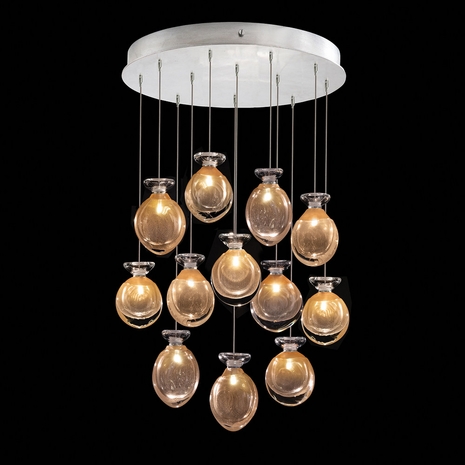 100029-14ST Fine Art Lamps Essence 21"W Round Pendant with Silver Finish