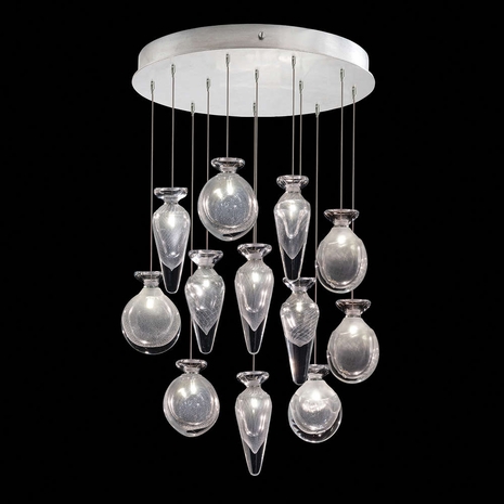 100029-15ST Fine Art Lamps Essence 21"W Round Pendant with Silver Finish