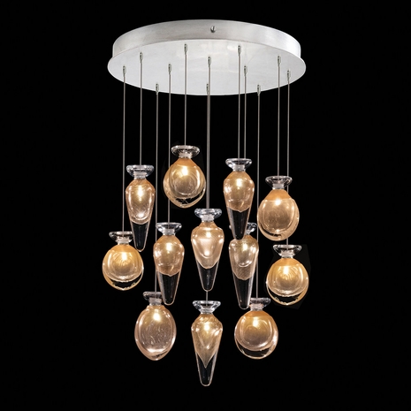 100029-16ST Fine Art Lamps Essence 21"W Round Pendant with Silver Finish