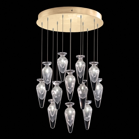 100029-21ST Fine Art Lamps Essence 21"W Round Pendant with Gold Finish