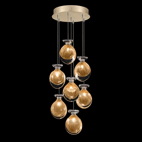 100031-24ST Fine Art Lamps Essence 13.5"W Round Pendant with Gold Finish