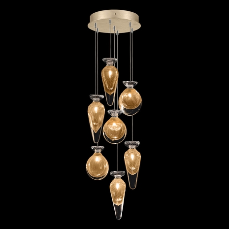 100031-26ST Fine Art Lamps Essence 13.5"W Round Pendant with Gold Finish