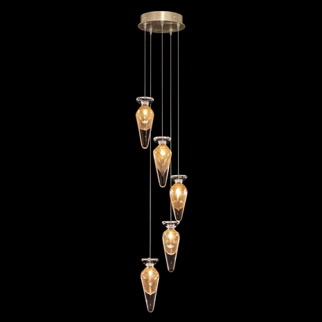 100032-21ST Fine Art Lamps Essence 11.5"W Round Pendant with Gold Finish