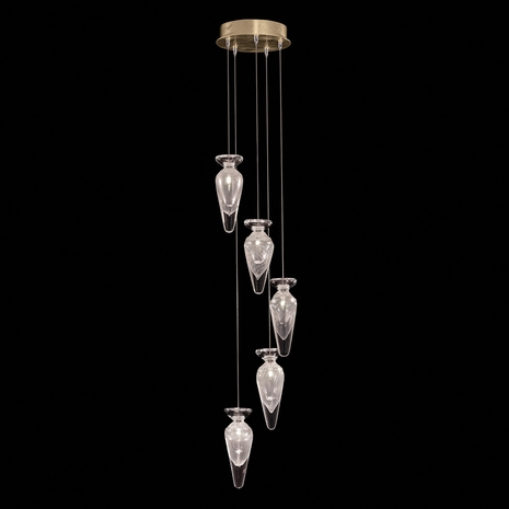 100032-21ST Fine Art Lamps Essence 11.5"W Round Pendant with Gold Finish