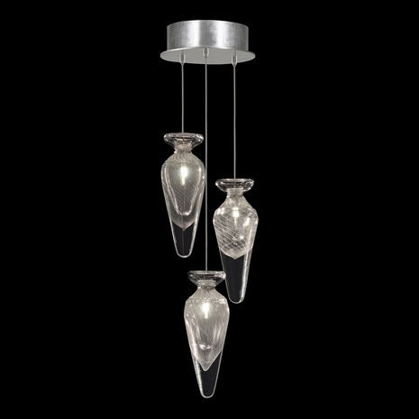 100033-11ST Fine Art Lamps Essence 8.5"W Round Pendant with Silver Finish