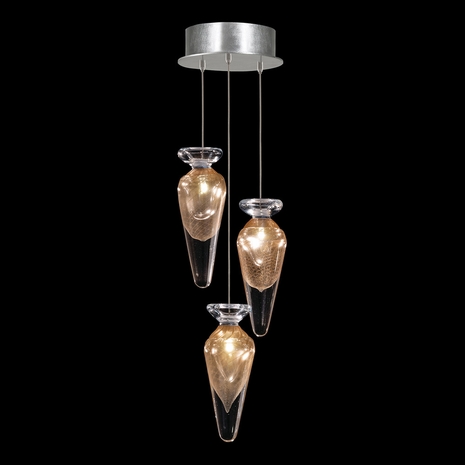 100033-12ST Fine Art Lamps Essence 8.5"W Round Pendant with Silver Finish