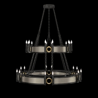 100036-112 Fine Art Lighting Mirage 50"W Round Chandelier with Black Iron/Brass/Coco Finish