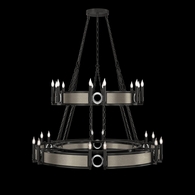 100036-122 Fine Art Lighting Mirage 50"W Round Chandelier with Black Iron/Nickel/Coco Finish
