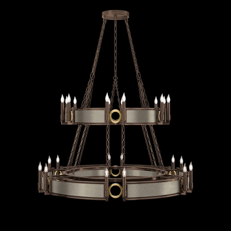 100036-212 Fine Art Lighting Mirage 50"W Round Chandelier with Bronze/Brass/Coco Finish