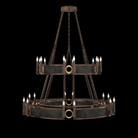 100036-213 Fine Art Lighting Mirage 50"W Round Chandelier with Bronze/Brass/Black Knight Finish