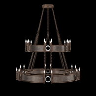 100036-221 Fine Art Lighting Mirage 50"W Round Chandelier with Bronze/Nickel/Pebble Finish