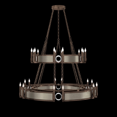 100036-222 Fine Art Lighting Mirage 50"W Round Chandelier with Bronze/Nickel/Coco Finish