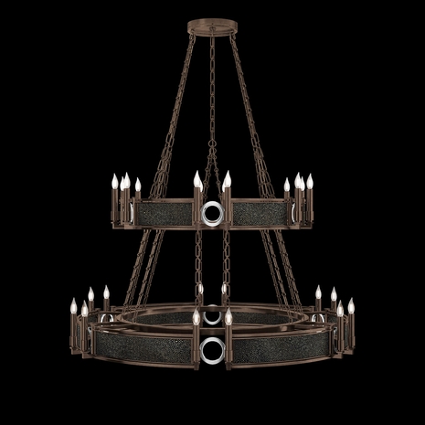 100036-223 Fine Art Lighting Mirage 50"W Round Chandelier with Bronze/Nickel/Black Knight Finish