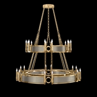 100036-312 Fine Art Lighting Mirage 50"W Round Chandelier with Gold Leaf/Brass/Coco Finish