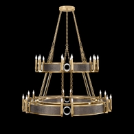 100036-321 Fine Art Lighting Mirage 50"W Round Chandelier with Gold Leaf/Nickel/Pebble Finish