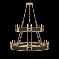 100036-323 Fine Art Lighting Mirage 50"W Round Chandelier with Gold Leaf/Nickel/Black Knight Finish