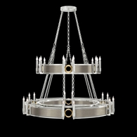 100036-412 Fine Art Lighting Mirage 50"W Round Chandelier with Silver Leaf/Brass/Coco Finish