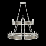 100036-422 Fine Art Lighting Mirage 50"W Round Chandelier with Silver Leaf/Nickel/Coco Finish