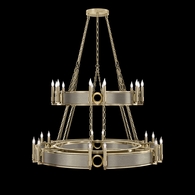 100036-512 Fine Art Lighting Mirage 50"W Round Chandelier with Soft Gold Leaf/Brass/Coco Finish