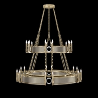 100036-522 Fine Art Lighting Mirage 50"W Round Chandelier with Soft Gold Leaf/Nickel/Coco Finish