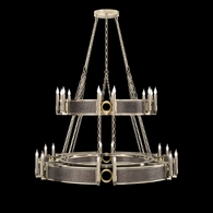 100036-611 Fine Art Lighting Mirage 50"W Round Chandelier with Champagne/Brass/Pebble Finish