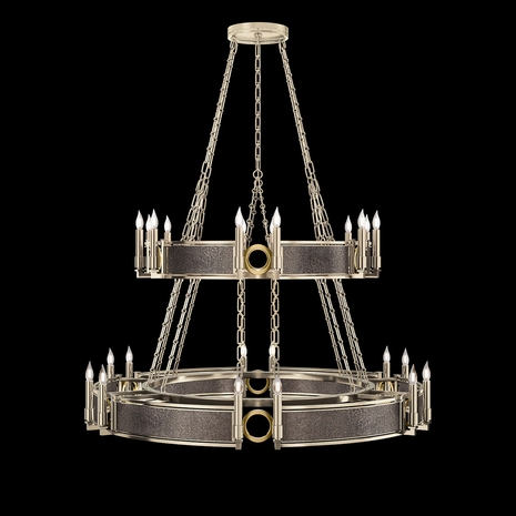 100036-611 Fine Art Lighting Mirage 50"W Round Chandelier with Champagne/Brass/Pebble Finish
