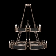 100036-613 Fine Art Lighting Mirage 50"W Round Chandelier with Champagne/Brass/Black Knight Finish
