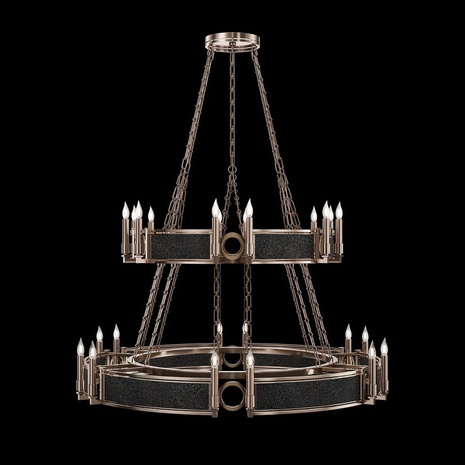 100036-613 Fine Art Lighting Mirage 50"W Round Chandelier with Champagne/Brass/Black Knight Finish