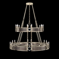 100036-621 Fine Art Lighting Mirage 50"W Round Chandelier with Champagne/Nickel/Pebble Finish