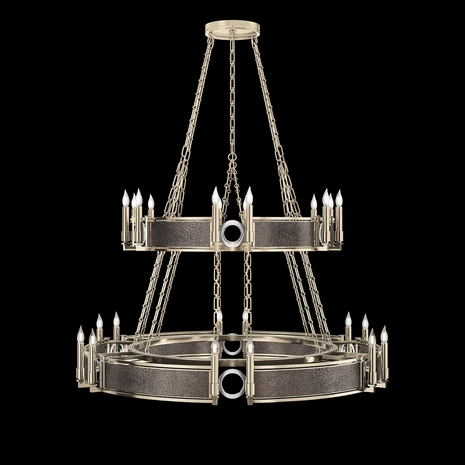 100036-621 Fine Art Lighting Mirage 50"W Round Chandelier with Champagne/Nickel/Pebble Finish