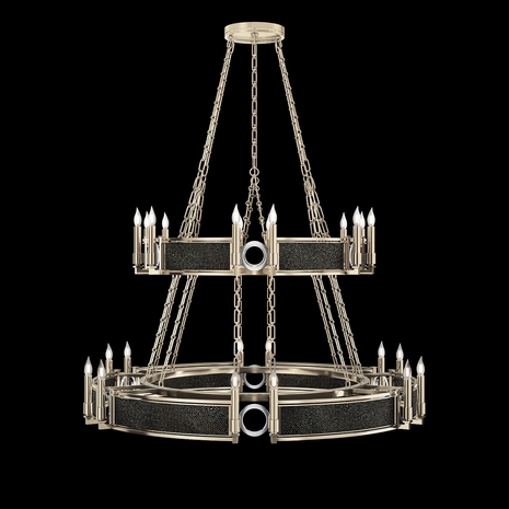 100036-623 Fine Art Lighting Mirage 50"W Round Chandelier with Champagne/Nickel/Black Knight Finish