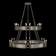 100036-712 Fine Art Lighting Mirage 50"W Round Chandelier with Midnight Steel/Brass/Coco Finish