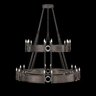 100036-721 Fine Art Lighting Mirage 50"W Round Chandelier with Midnight Steel/Nickel/Pebble Finish
