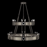 100036-722 Fine Art Lighting Mirage 50"W Round Chandelier with Midnight Steel/Nickel/Coco Finish