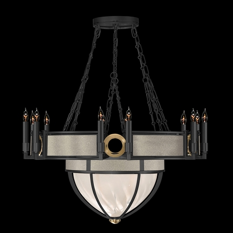 100037-112 Fine Art Lighting Mirage 35.75"W Round Chandelier with Black Iron/Brass/Coco Finish
