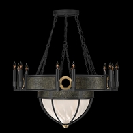 100037-113 Fine Art Lighting Mirage 35.75"W Round Chandelier with Black Iron/Brass/Black Knight Finish