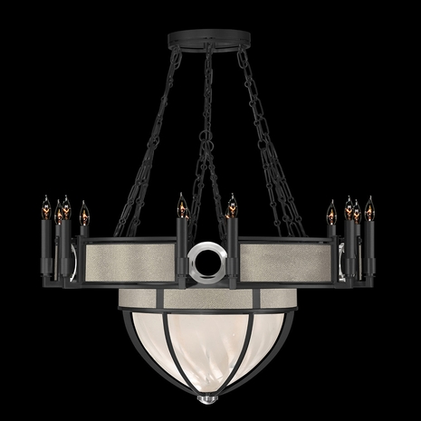 100037-122 Fine Art Lighting Mirage 35.75"W Round Chandelier with Black Iron/Nickel/Coco Finish