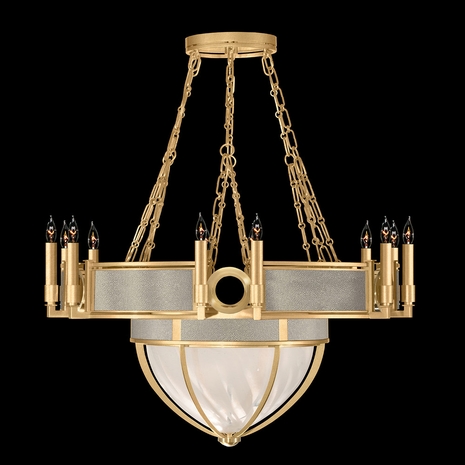 100037-312 Fine Art Lighting Mirage 35.75"W Round Chandelier with Gold Leaf/Brass/Coco Finish