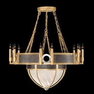 100037-321 Fine Art Lighting Mirage 35.75"W Round Chandelier with Gold Leaf/Nickel/Pebble Finish
