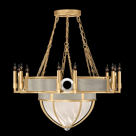 100037-322 Fine Art Lighting Mirage 35.75"W Round Chandelier with Gold Leaf/Nickel/Coco Finish