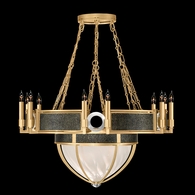 100037-323 Fine Art Lighting Mirage 35.75"W Round Chandelier with Gold Leaf/Nickel/Black Knight Finish