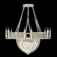 100037-412 Fine Art Lighting Mirage 35.75"W Round Chandelier with Silver Leaf/Brass/Coco Finish