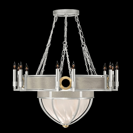 100037-412 Fine Art Lighting Mirage 35.75"W Round Chandelier with Silver Leaf/Brass/Coco Finish